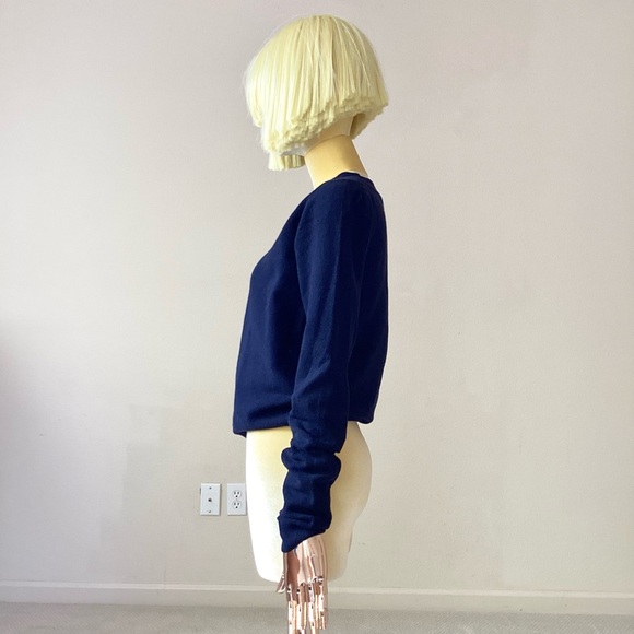 Burberry Navy Blue Cashmere Blend Crew Neck Sweater SZ 2/38 - Picture 3 of 6